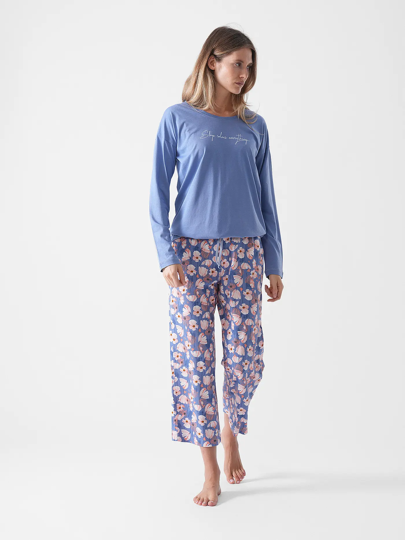 LASCANA | Langarmshirt COZY DREAMS | blau